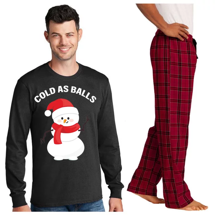 Cold As Balls Winter Snowman Long Sleeve Pajama Set