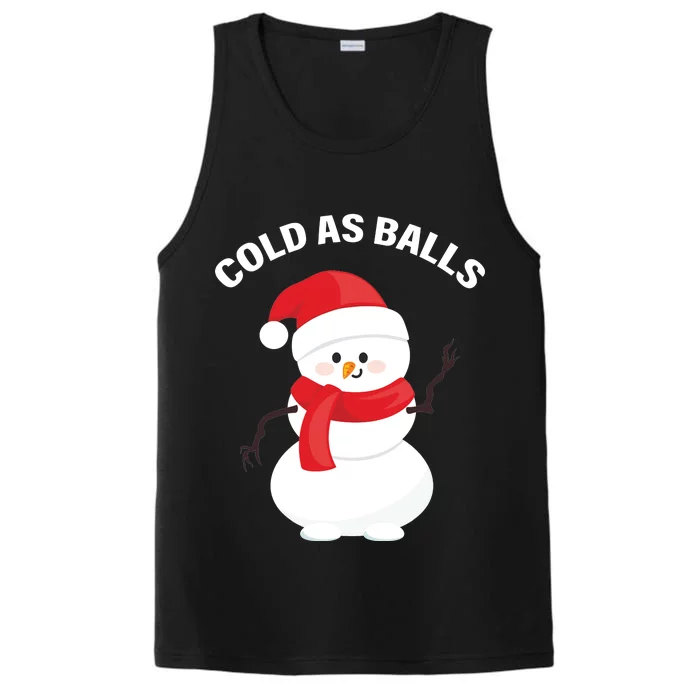 Cold As Balls Winter Snowman Performance Tank