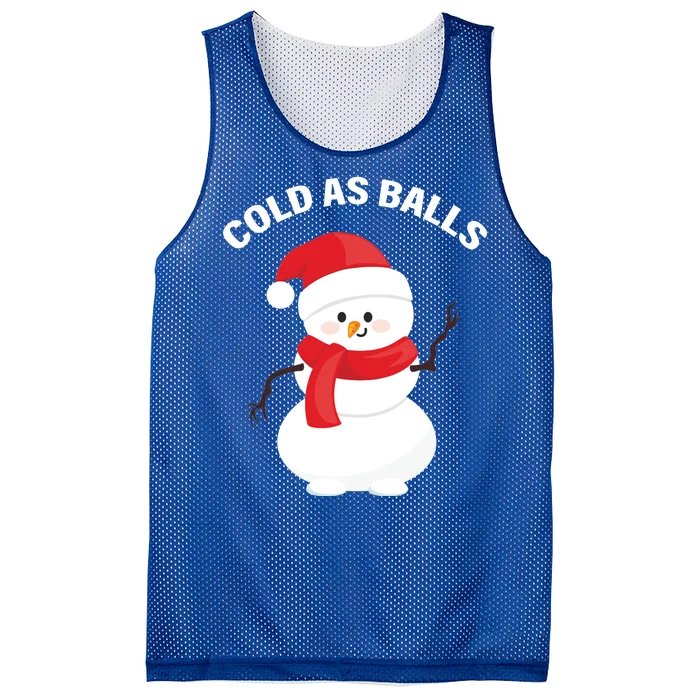 Cold As Balls Winter Snowman Mesh Reversible Basketball Jersey Tank