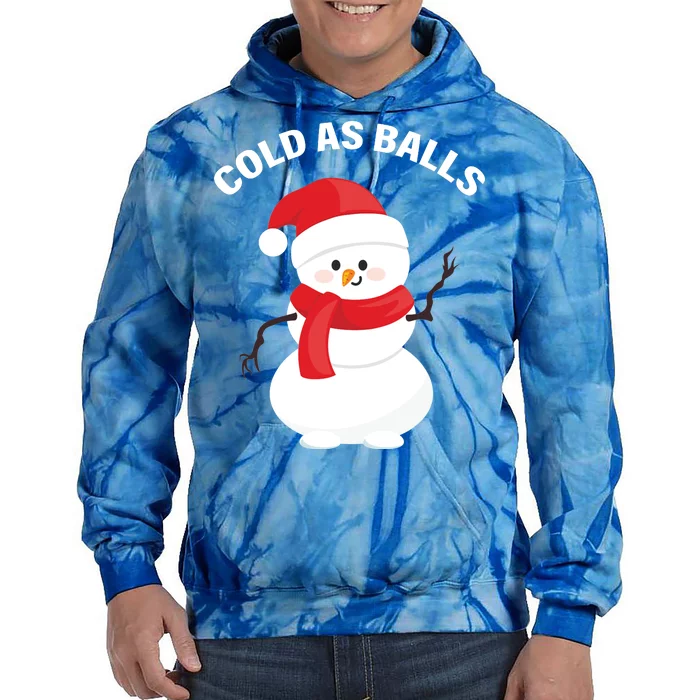 Cold As Balls Winter Snowman Tie Dye Hoodie