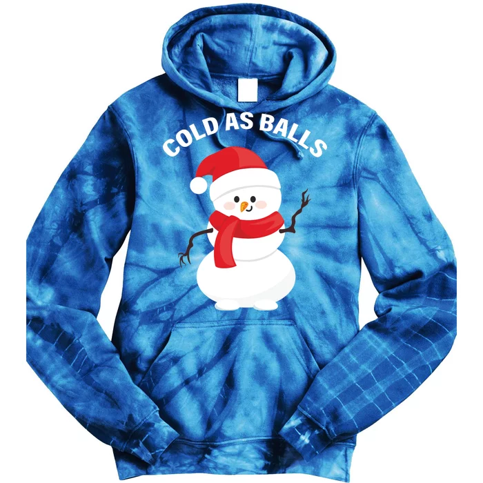 Cold As Balls Winter Snowman Tie Dye Hoodie