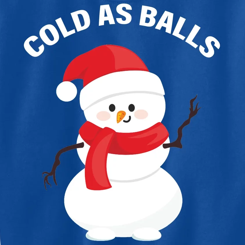 Cold As Balls Winter Snowman Kids Sweatshirt