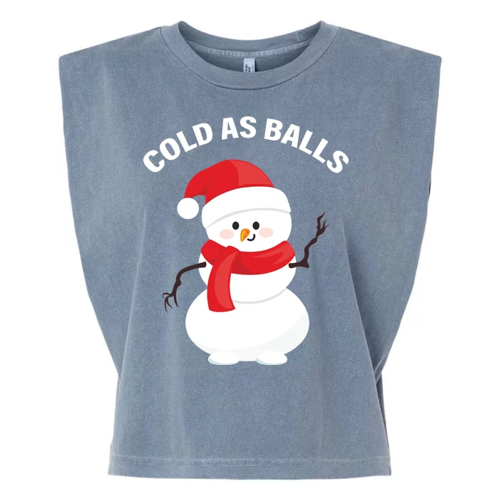 Cold As Balls Winter Snowman Garment-Dyed Women's Muscle Tee