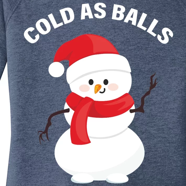 Cold As Balls Winter Snowman Women's Perfect Tri Tunic Long Sleeve Shirt