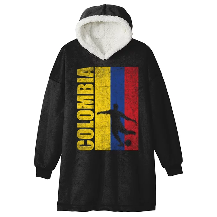 Colombia Flag Soccer World Cup Hooded Wearable Blanket