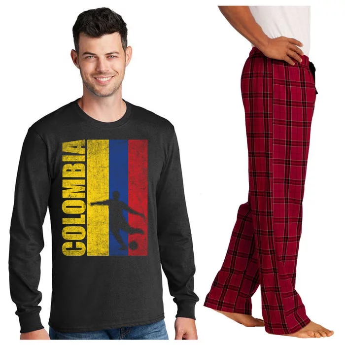 Colombia Flag Soccer World Cup Long Sleeve Pajama Set