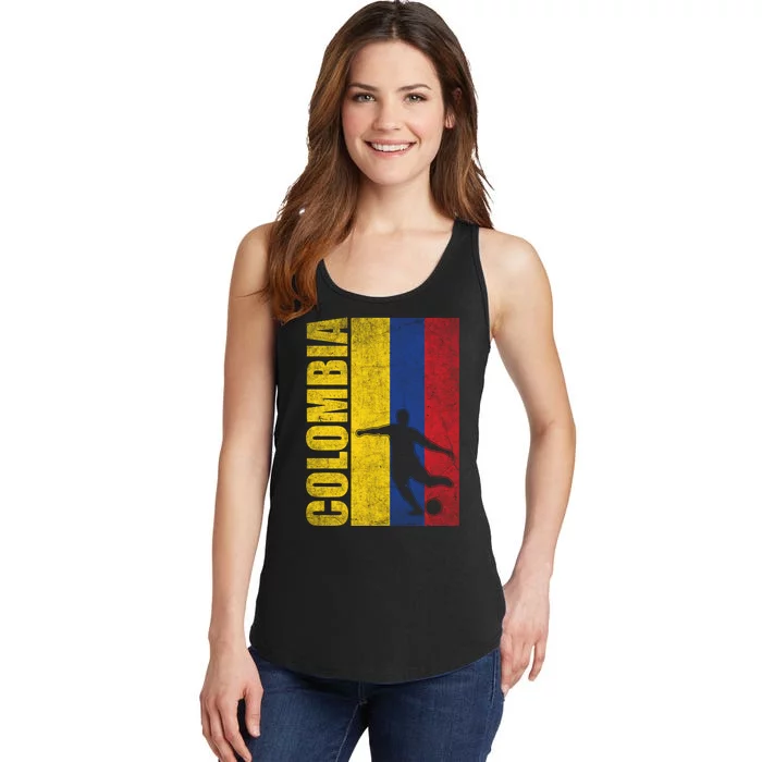 Colombia Flag Soccer World Cup Ladies Essential Tank