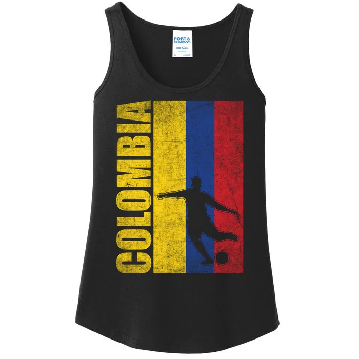 Colombia Flag Soccer World Cup Ladies Essential Tank