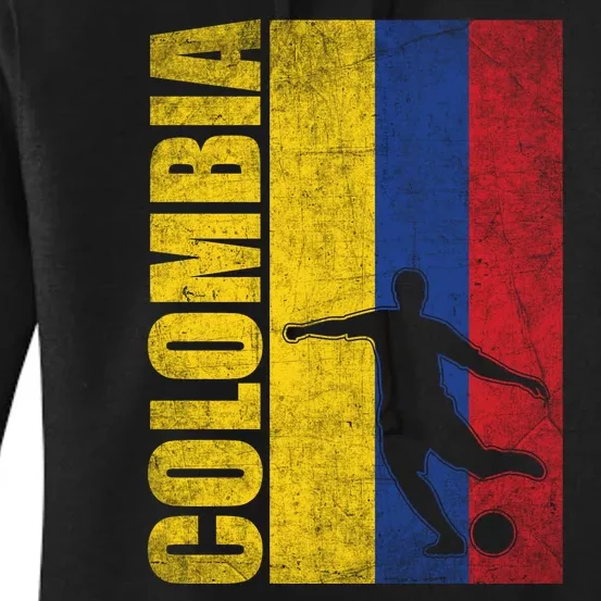 Colombia Flag Soccer World Cup Women's Pullover Hoodie