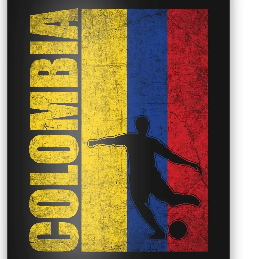 Colombia Flag Soccer World Cup Poster