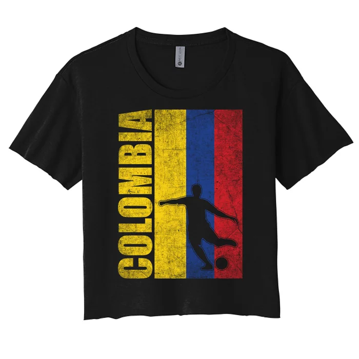 Colombia Flag Soccer World Cup Women's Crop Top Tee