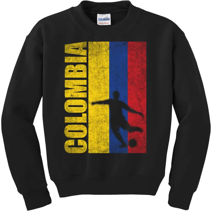 Colombia Flag Soccer World Cup Kids Sweatshirt