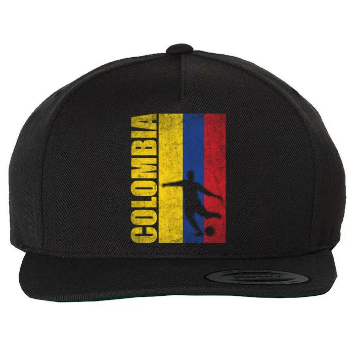 Colombia Flag Soccer World Cup Wool Snapback Cap