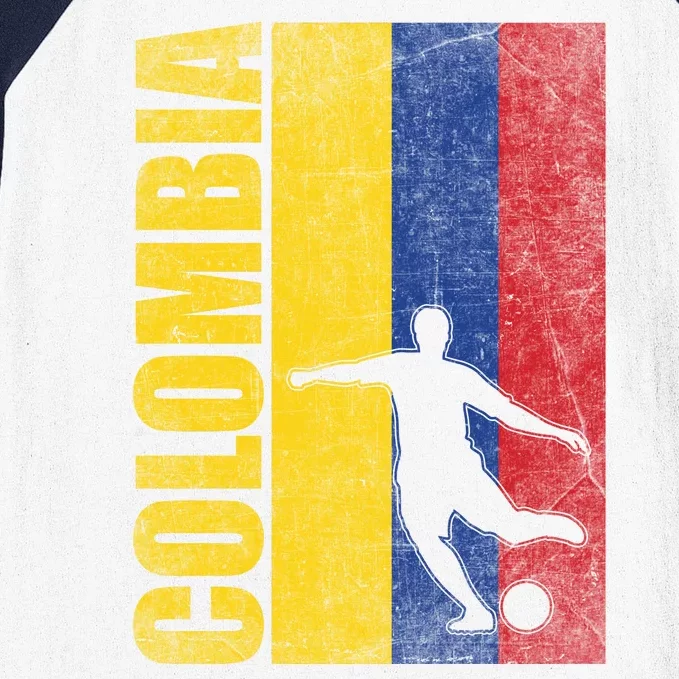 Colombia Flag Soccer World Cup Baseball Sleeve Shirt