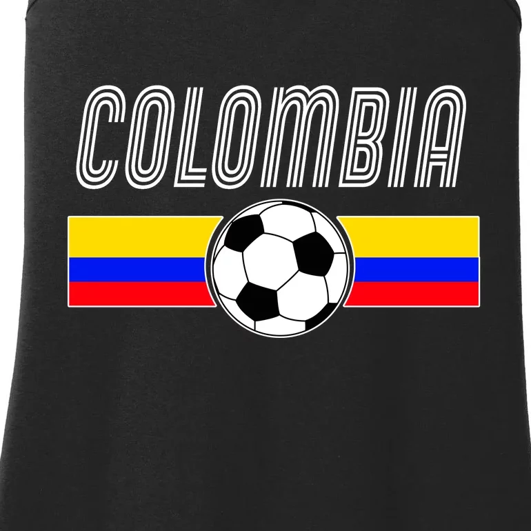 Colombia Futball Soccer Ball Logo Ladies Essential Tank