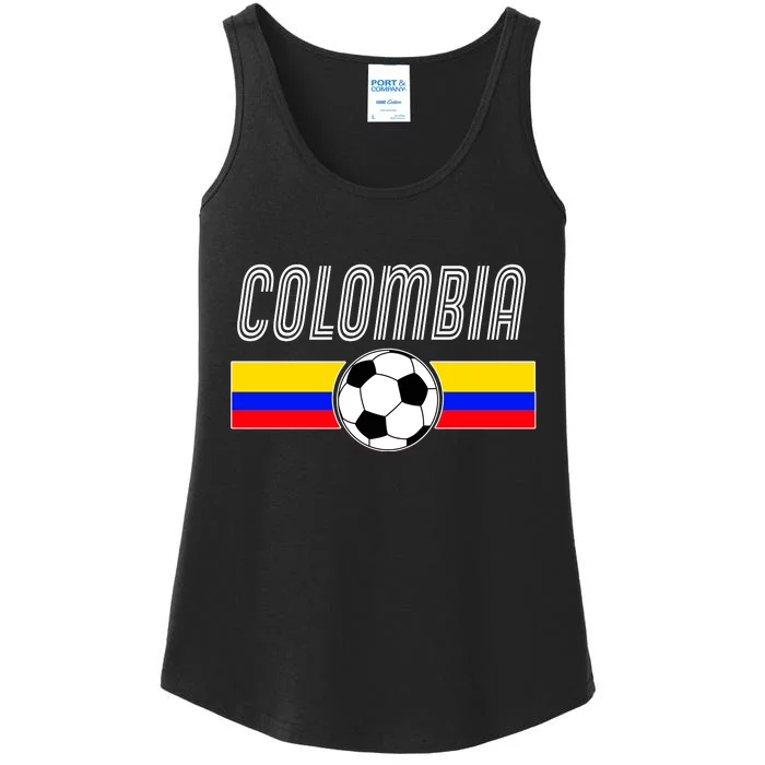 Colombia Futball Soccer Ball Logo Ladies Essential Tank