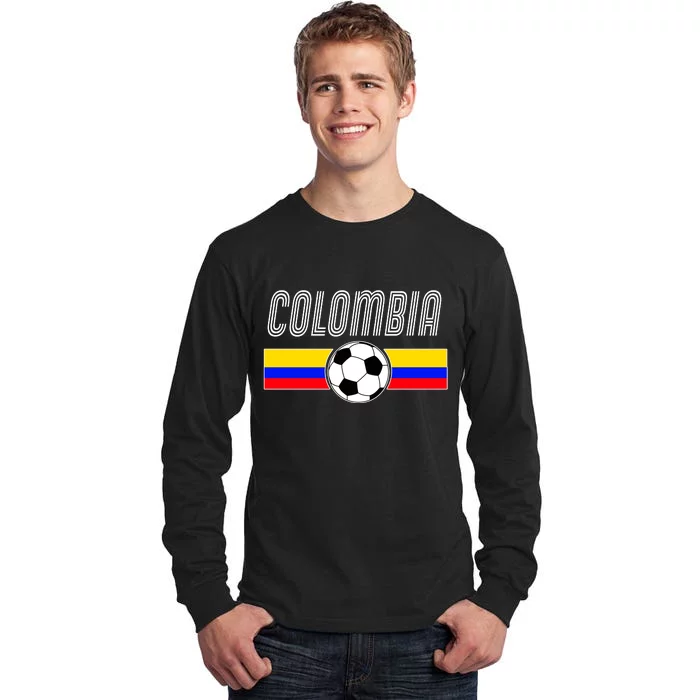 Colombia Futball Soccer Ball Logo Tall Long Sleeve T-Shirt