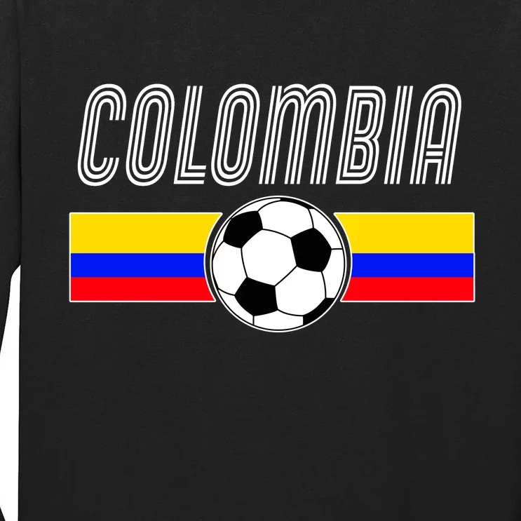 Colombia Futball Soccer Ball Logo Tall Long Sleeve T-Shirt