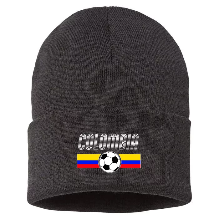 Colombia Futball Soccer Ball Logo Sustainable Knit Beanie