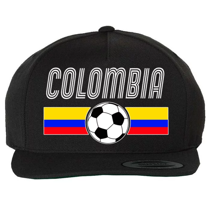 Colombia Futball Soccer Ball Logo Wool Snapback Cap