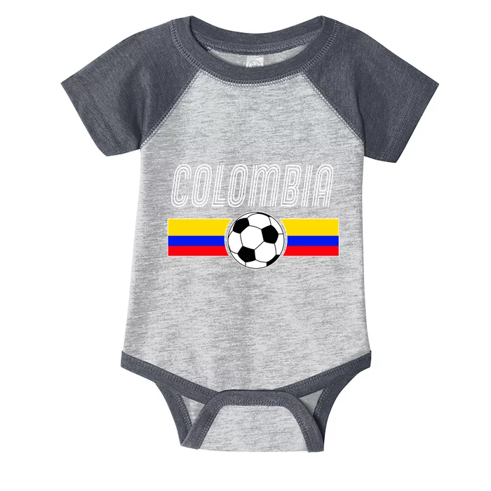 Colombia Futball Soccer Ball Logo Infant Baby Jersey Bodysuit