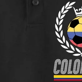 Colombia Soccer Flag Emblem Dry Zone Grid Performance Polo