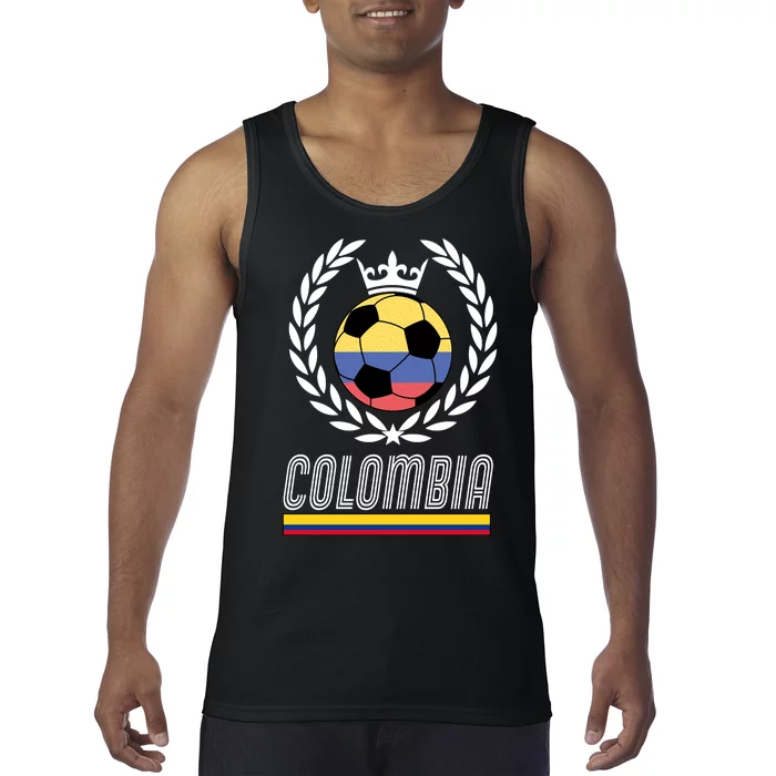 Colombia Soccer Flag Emblem Tank Top