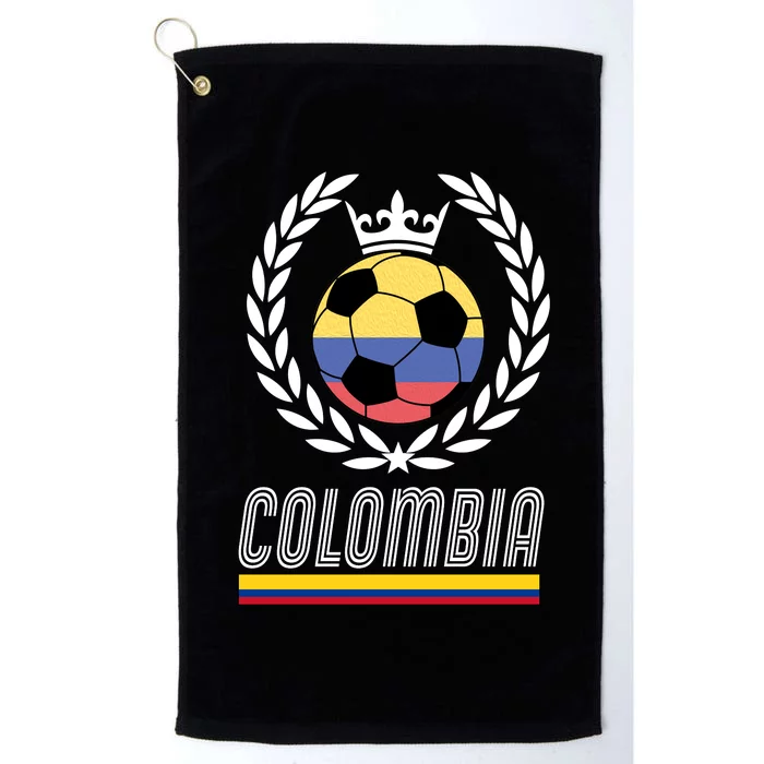 Colombia Soccer Flag Emblem Platinum Collection Golf Towel