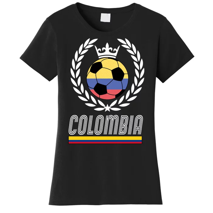 Colombia Soccer Flag Emblem Women's T-Shirt