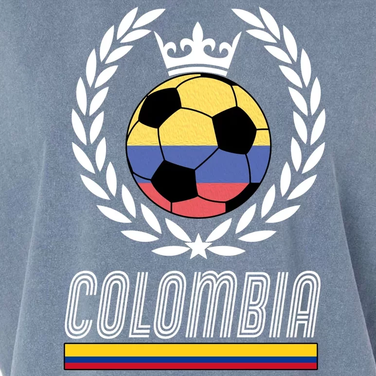 Colombia Soccer Flag Emblem Garment-Dyed Women's Muscle Tee