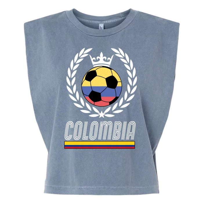 Colombia Soccer Flag Emblem Garment-Dyed Women's Muscle Tee