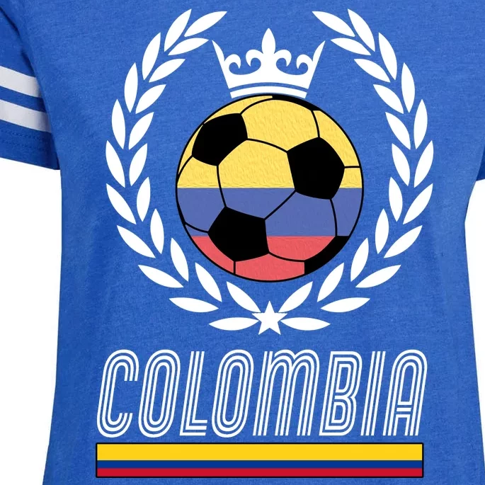 Colombia Soccer Flag Emblem Enza Ladies Jersey Football T-Shirt