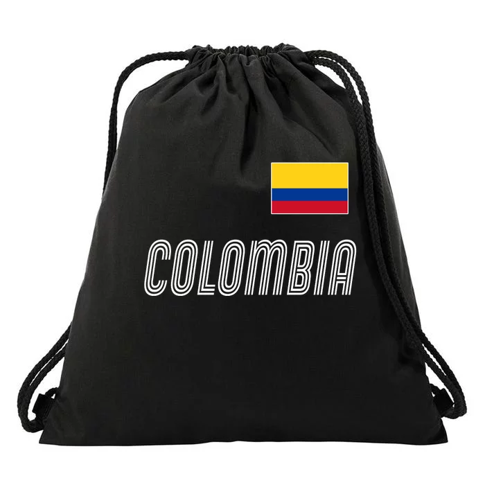 Colombia Soccer Jersey Flag Drawstring Bag