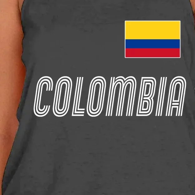 Colombia Soccer Jersey Flag Women's Knotted Racerback Tank