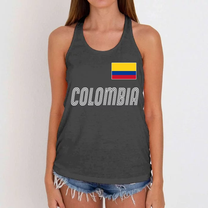 Colombia Soccer Jersey Flag Women's Knotted Racerback Tank