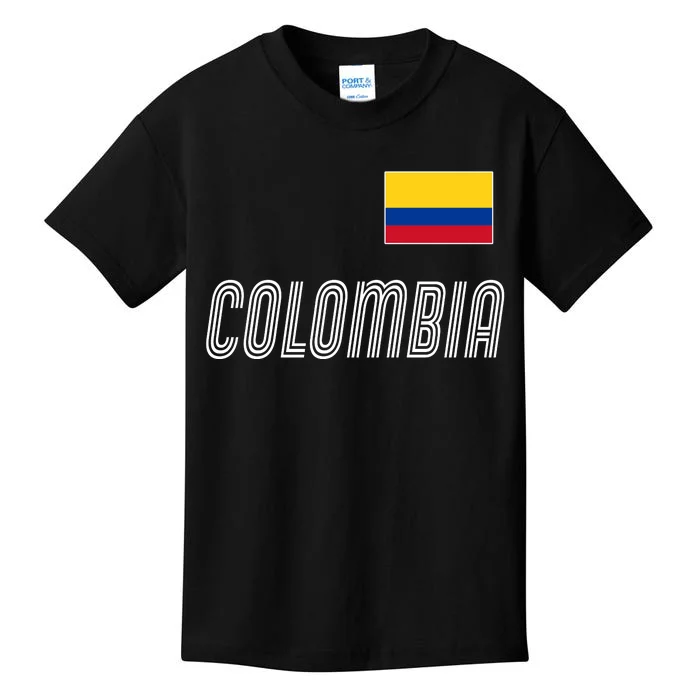 Colombia Soccer Jersey Flag Kids T-Shirt