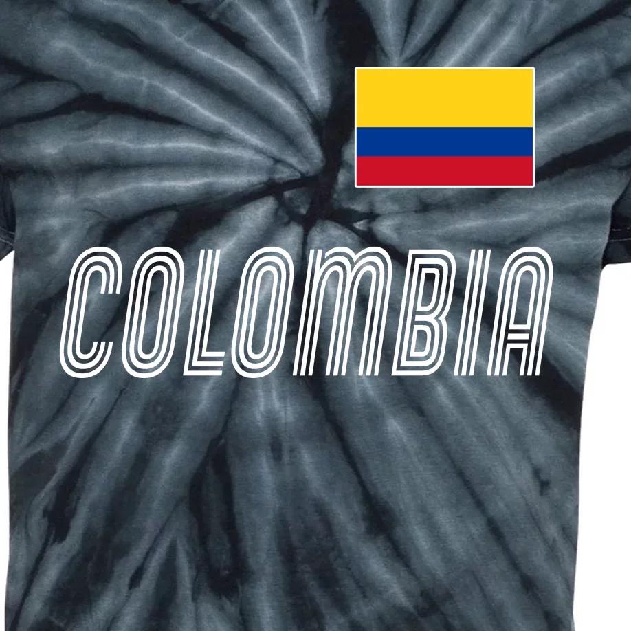 Colombia Soccer Jersey Flag Kids Tie-Dye T-Shirt