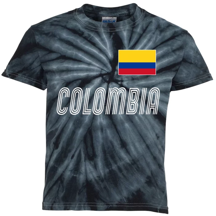 Colombia Soccer Jersey Flag Kids Tie-Dye T-Shirt