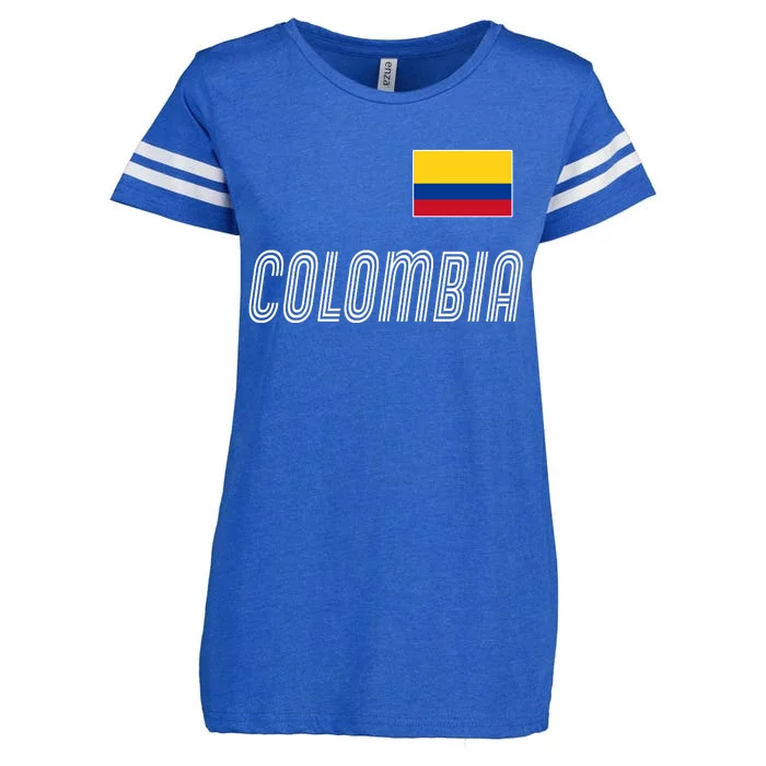 Colombia Soccer Jersey Flag Enza Ladies Jersey Football T-Shirt