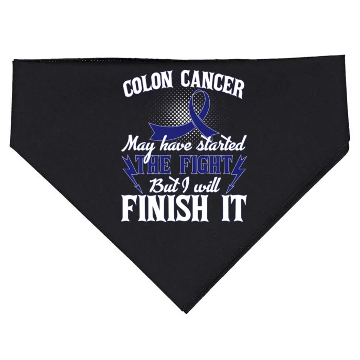 Colon Cancer Awareness Finish The Fight USA-Made Doggie Bandana