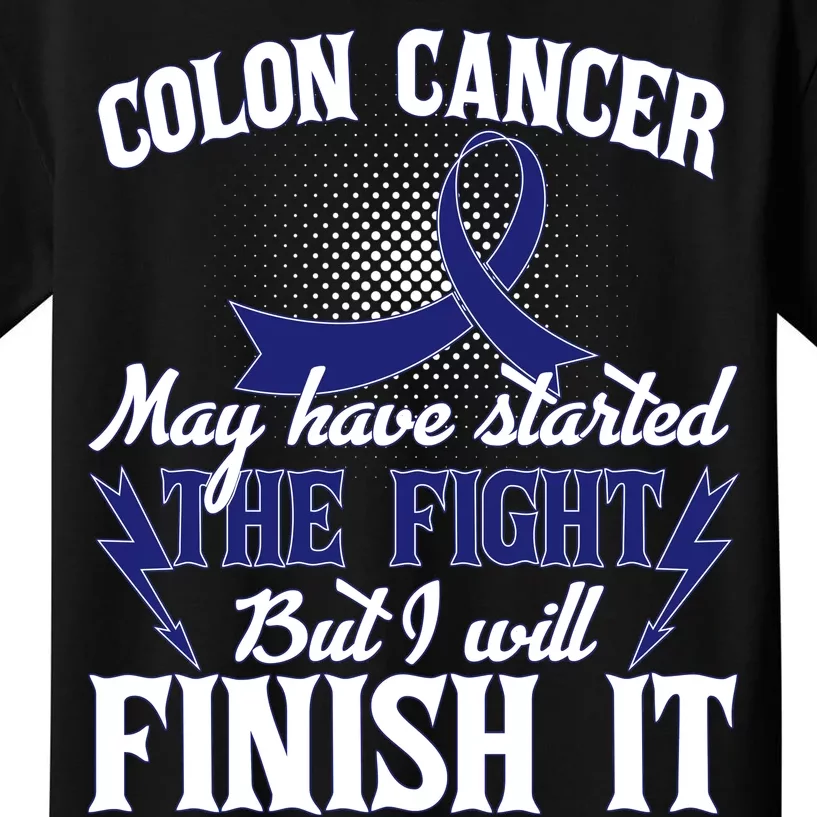 Colon Cancer Awareness Finish The Fight Kids T-Shirt