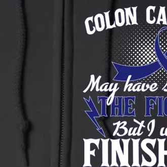 Colon Cancer Awareness Finish The Fight Full Zip Hoodie