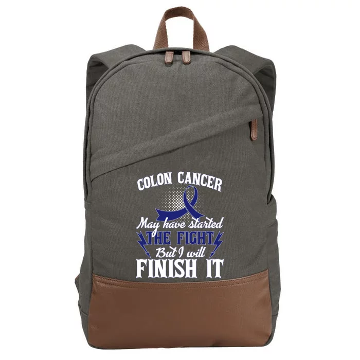 Colon Cancer Awareness Finish The Fight Cotton Canvas Backpack