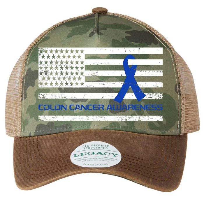 Colon Cancer Awareness Flag Legacy Tie Dye Trucker Hat