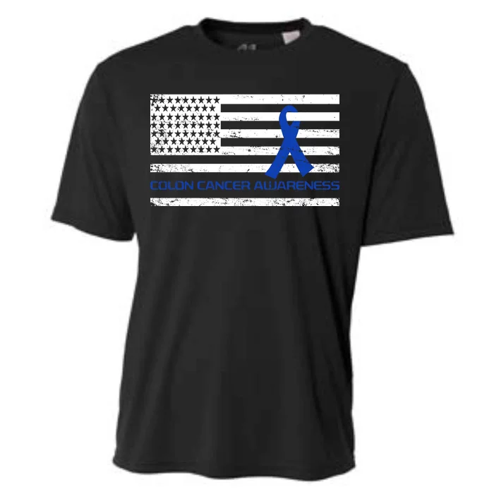 Colon Cancer Awareness Flag Cooling Performance Crew T-Shirt