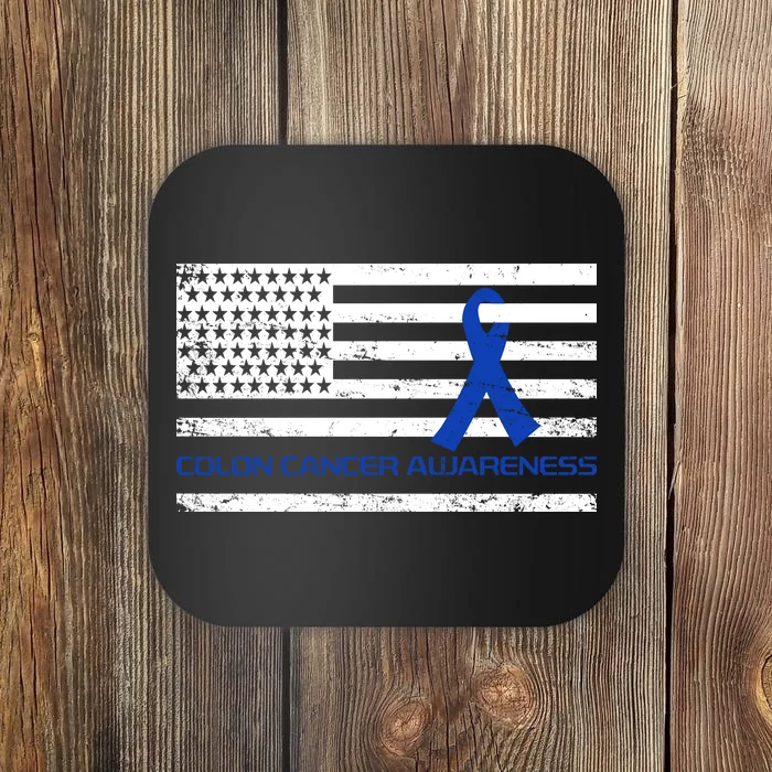 Colon Cancer Awareness Flag Coaster