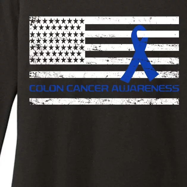 Colon Cancer Awareness Flag Womens CVC Long Sleeve Shirt