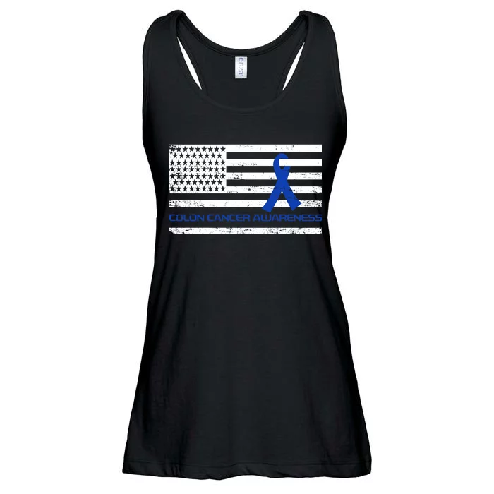 Colon Cancer Awareness Flag Ladies Essential Flowy Tank