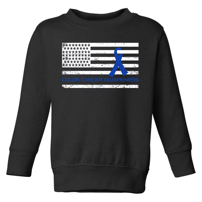 Colon Cancer Awareness Flag Toddler Sweatshirt