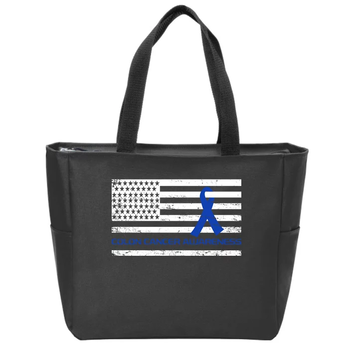 Colon Cancer Awareness Flag Zip Tote Bag